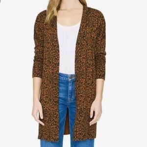 Sanctuary Animal Print Long Cardigan With Pockets Size Medium